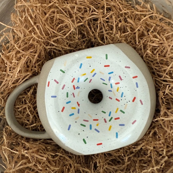 Urban Outfitters Home Donut Shaped Ceramic Mug with Sprinkles - Picture 2 of 11